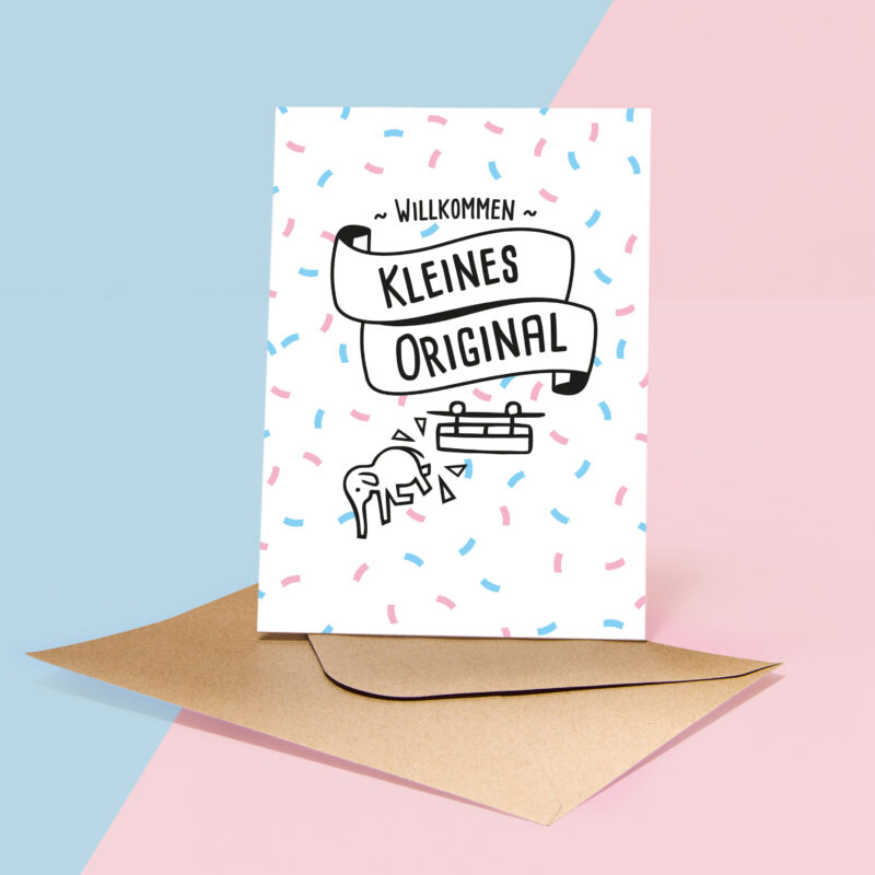 Willkommen Kleines Original Postkarte - Baby – Bild 3