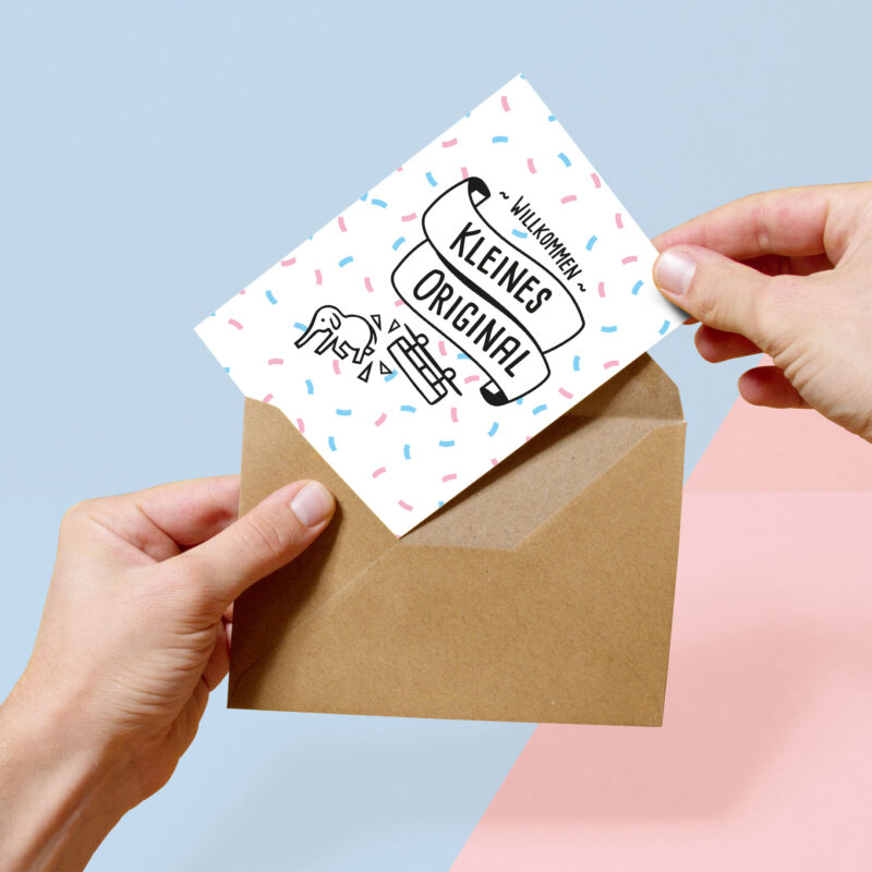 Willkommen Kleines Original Postkarte - Baby – Bild 5