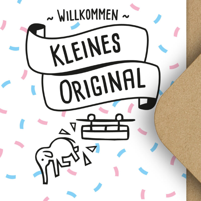 Willkommen Kleines Original Postkarte - Baby – Bild 2